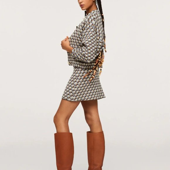 Mango Geometric print knit skirt - Picture 6 of 7